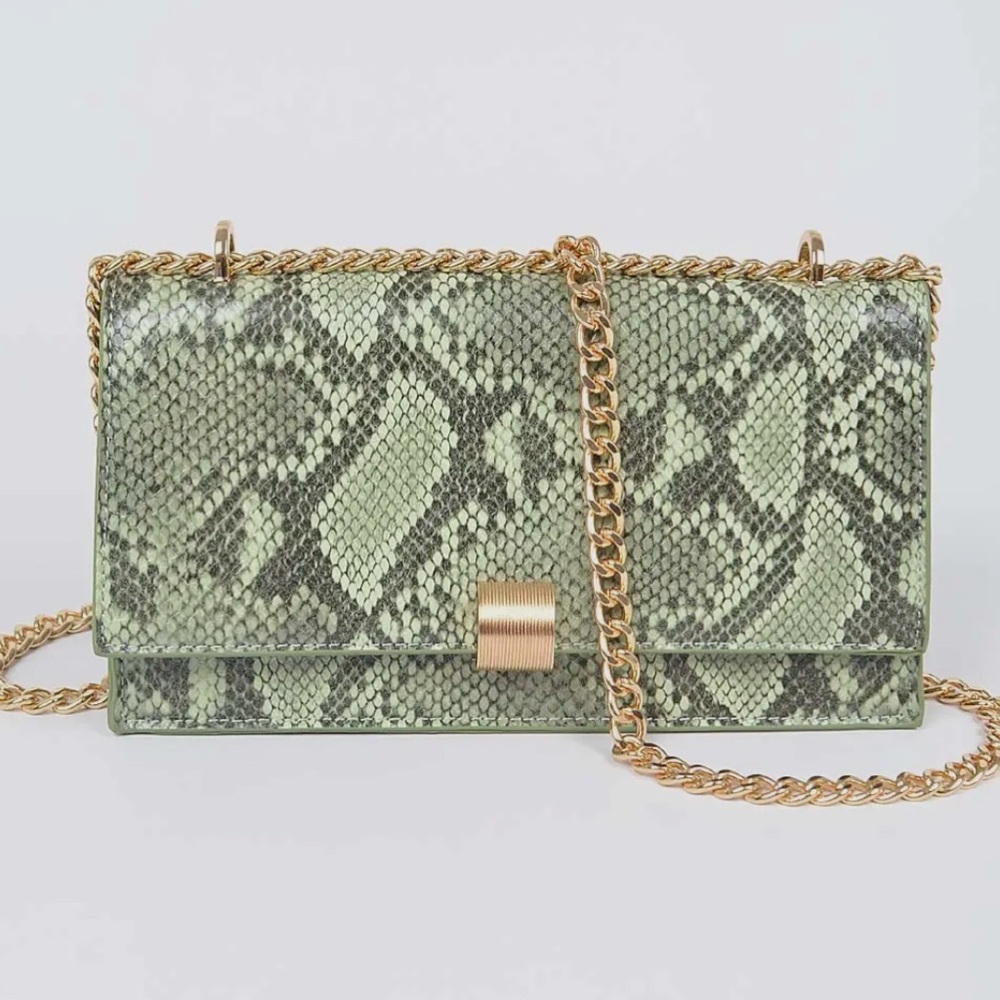 Green Snake Print Purse